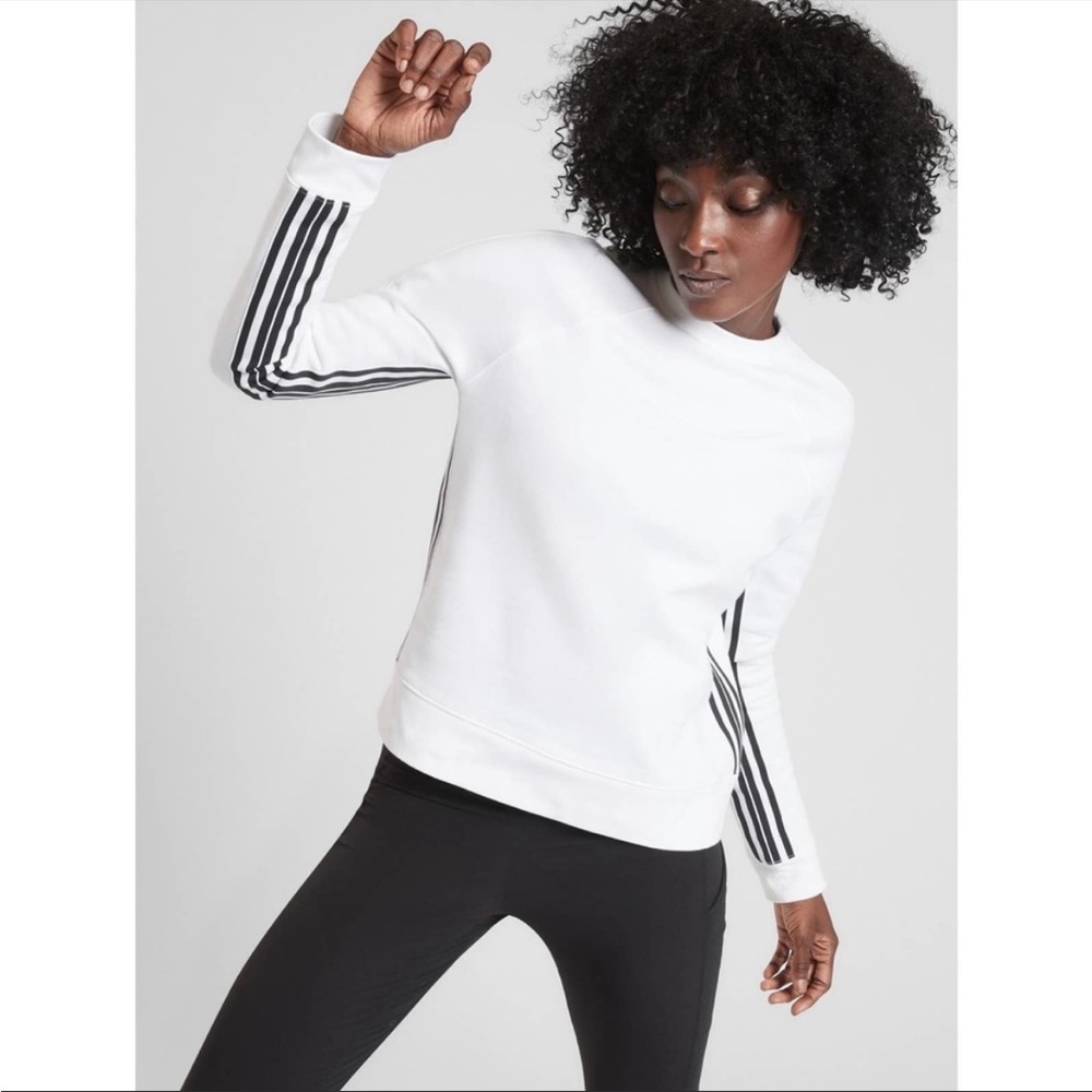 Athleta 24/7 Varsity Stripe Sweatshirt Sz M & L EUC - Picture 2 of 7